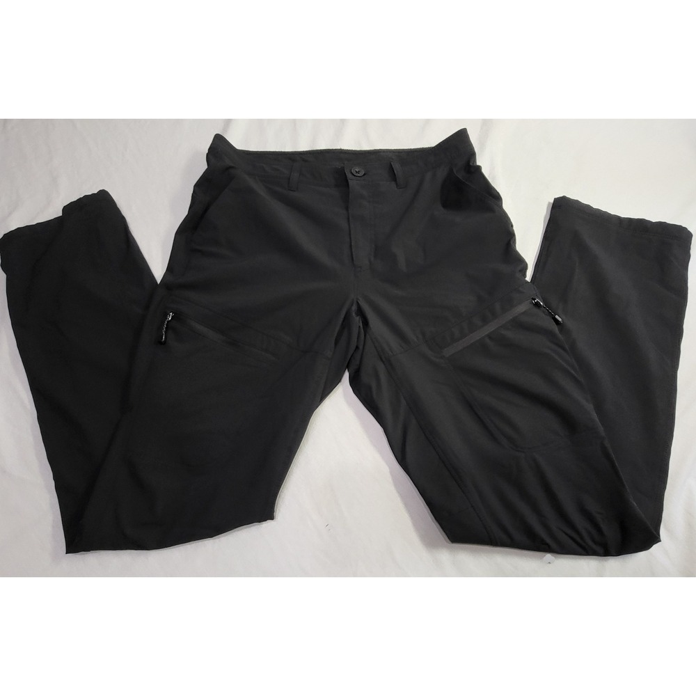 Eddie Bauer Fleece Lined Cargo Pants Womens 8 Black Water Repellent